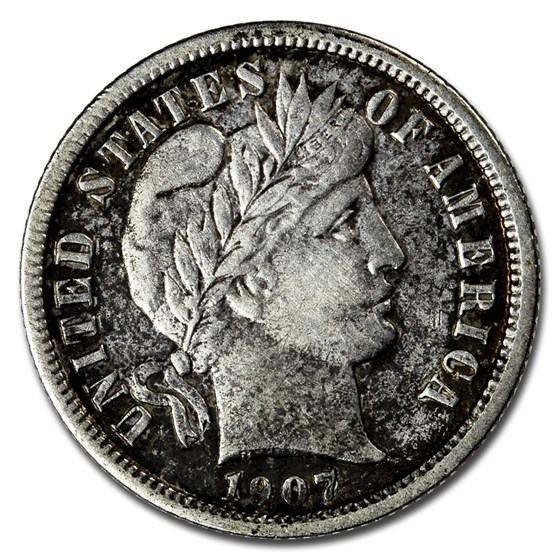 1907-O Barber Dime AU 1907-O Barber Dime AU